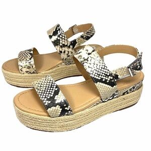 Steve Madden Fifer Python Snake Print Espadrille Wedge Sandals Platform women 6